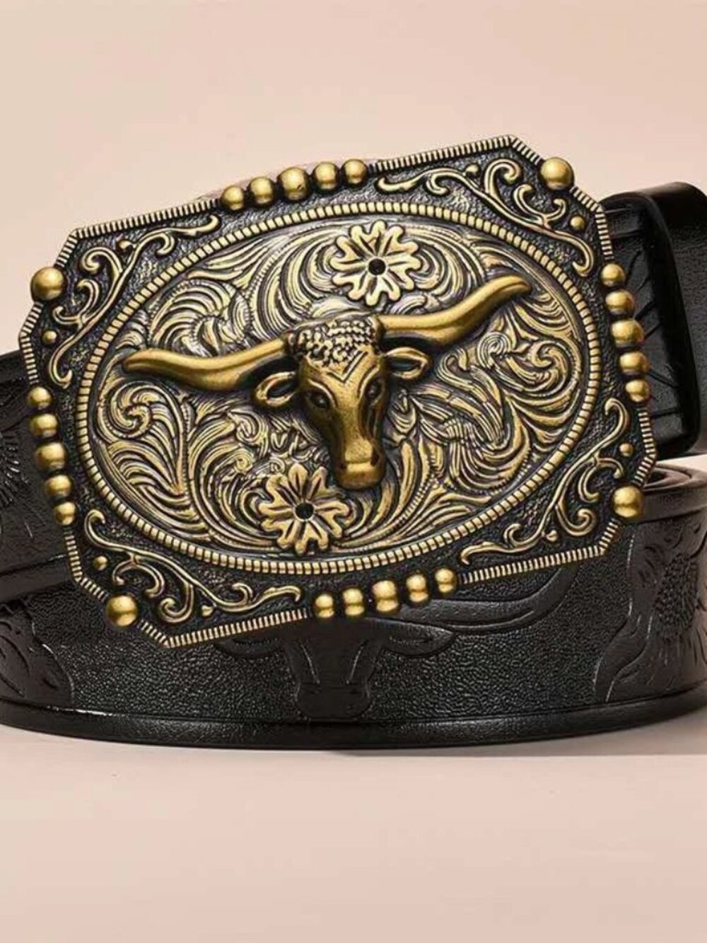 Western Leather Buckle Belt for Men Women Cowboy Cowgirl Leather Mens Belts f..
